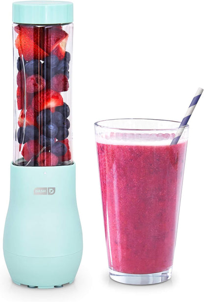 Mighty Mini Blender, Personal Countertop Blender for Milkshake, Fruit Vegetables Drinks, Smoothie, Portable Juicer with Stainless Steel Blades and 10Oz Travel Tritan™ Blending Bottle - Aqua